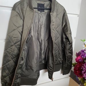 Olive green / Sage green quilted bomber jacket